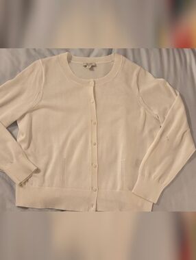 Cream Button-Front Cardigan